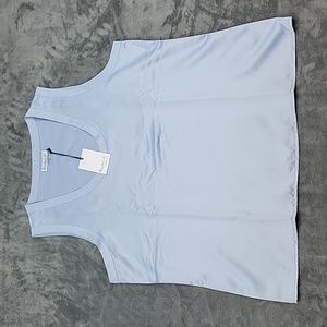 StyleList by Micaela Reversible Satin to Matte Woven Tank-Sft Blue-Large